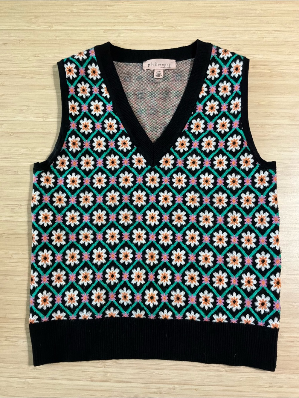 Anthropologie-Philosophy V-Neck Sweater Vest in Black SP